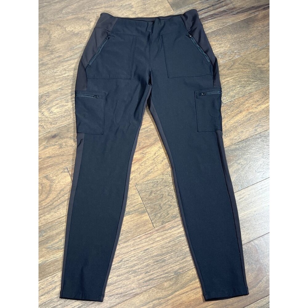 ATHLETA Headlands Hybrid High Rise Cargo Legging Black Sz 14T #982353 EUC